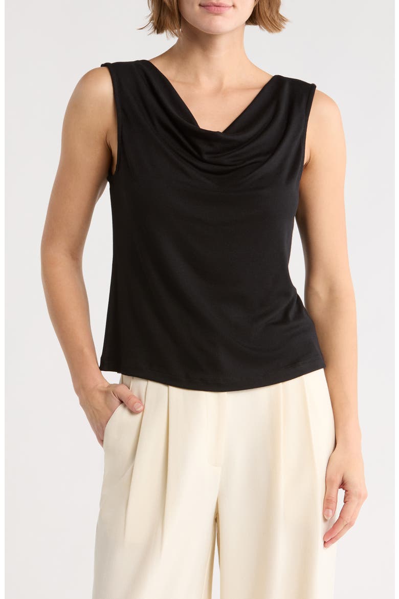 Gigi Draped Tank Top, Main, color, BLACK