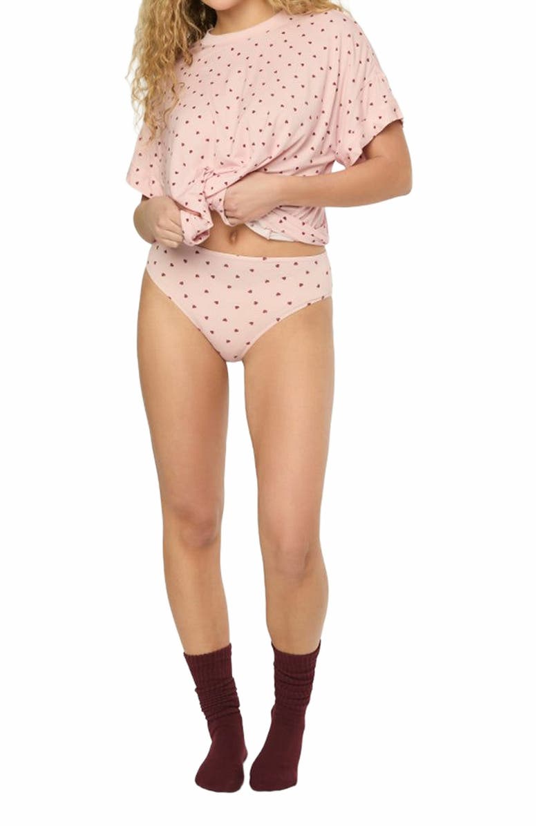 WeWoreWhat High Waisted Bottom, Alternate, color, Blossom/Merlot