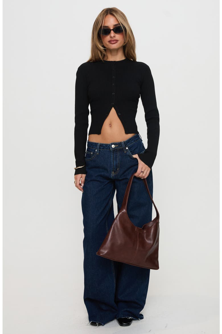 Suzu Rib Cardigan, Alternate, color, BLACK
