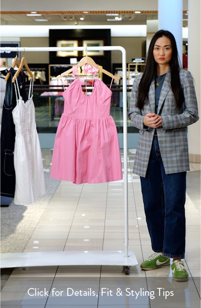 Ruched Cotton Blend Sundress