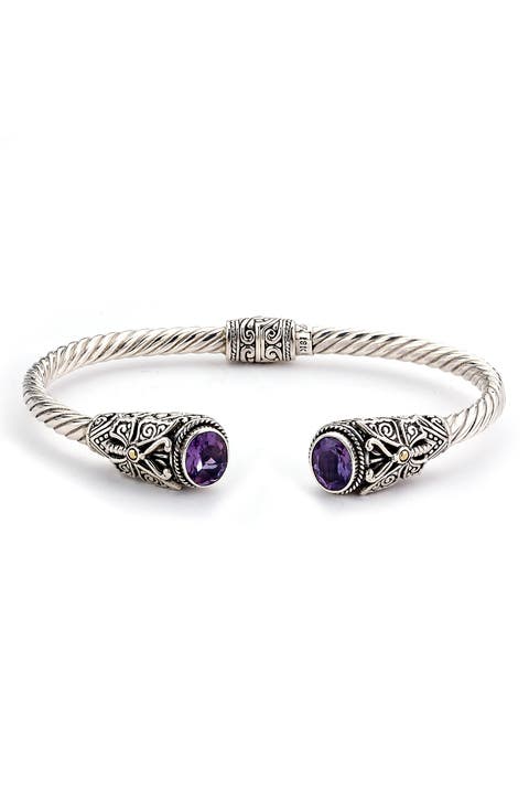 18K Gold & Sterling Silver Butterfly Bangle