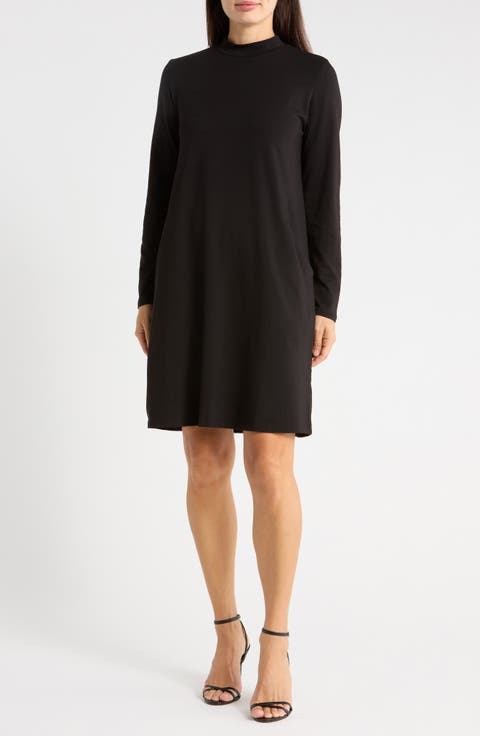 Mock Neck Long Sleeve Dress