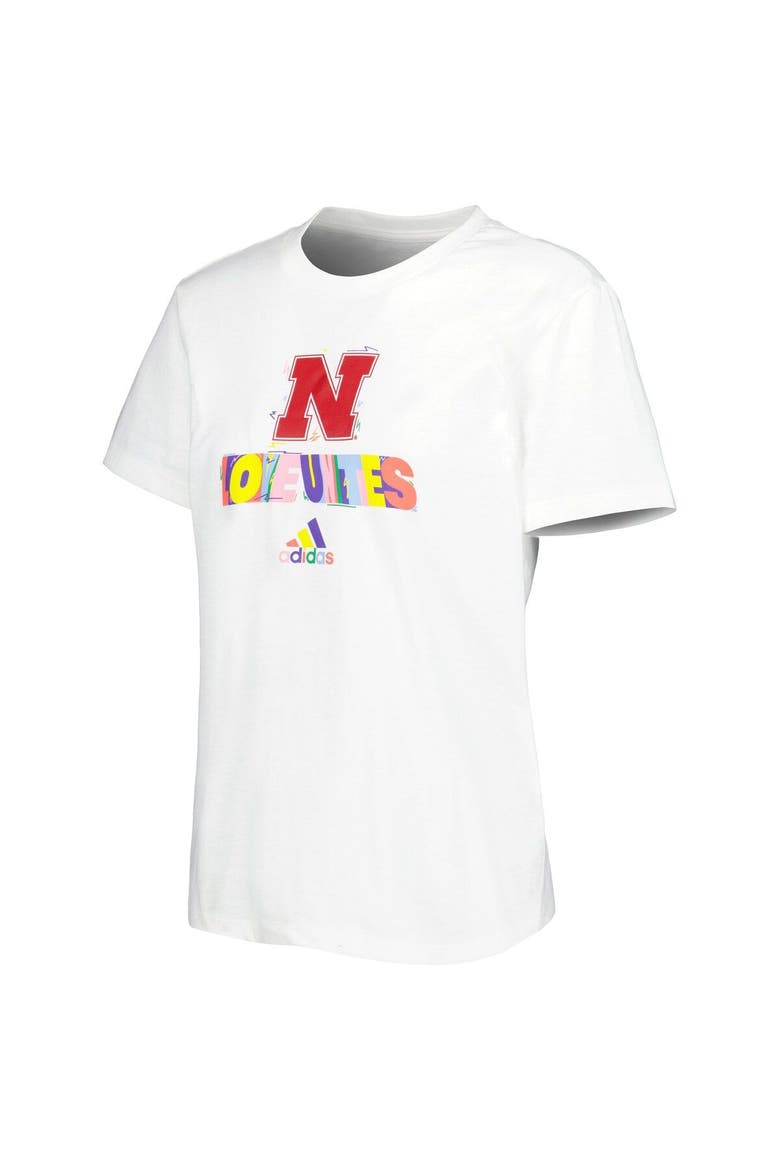 Women's adidas White Nebraska Huskers Fresh Pride T-Shirt, Alternate, color, White