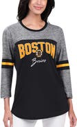 G-III 4HER BY CARL BANKS Women's G-III 4Her by Carl Banks Black Boston Bruins Play The Game 3/4-Sleeve T-Shirt