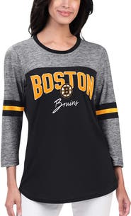 G-III 4HER BY CARL BANKS Women's G-III 4Her by Carl Banks Black Boston Bruins Play The Game 3/4-Sleeve T-Shirt