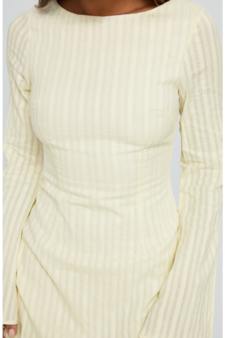 Alfalfa Tonal Stripe Long Sleeve Minidress, Alternate, color, CREAM