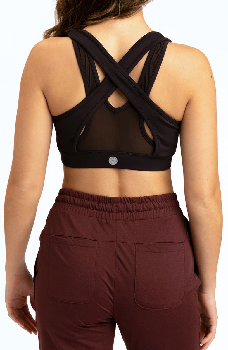 Threads 4 Thought Eva Crossover Sports Bra, Alternate, color, Jet Black