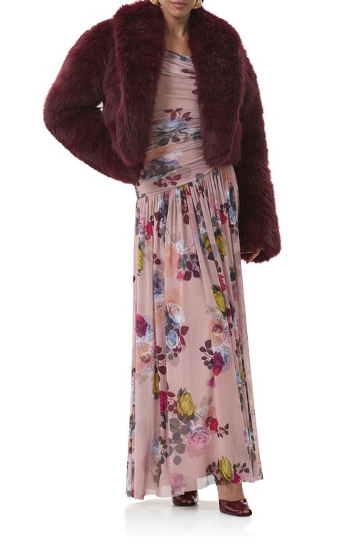 Afrm Stephanie Faux Fur Jacket In Brown