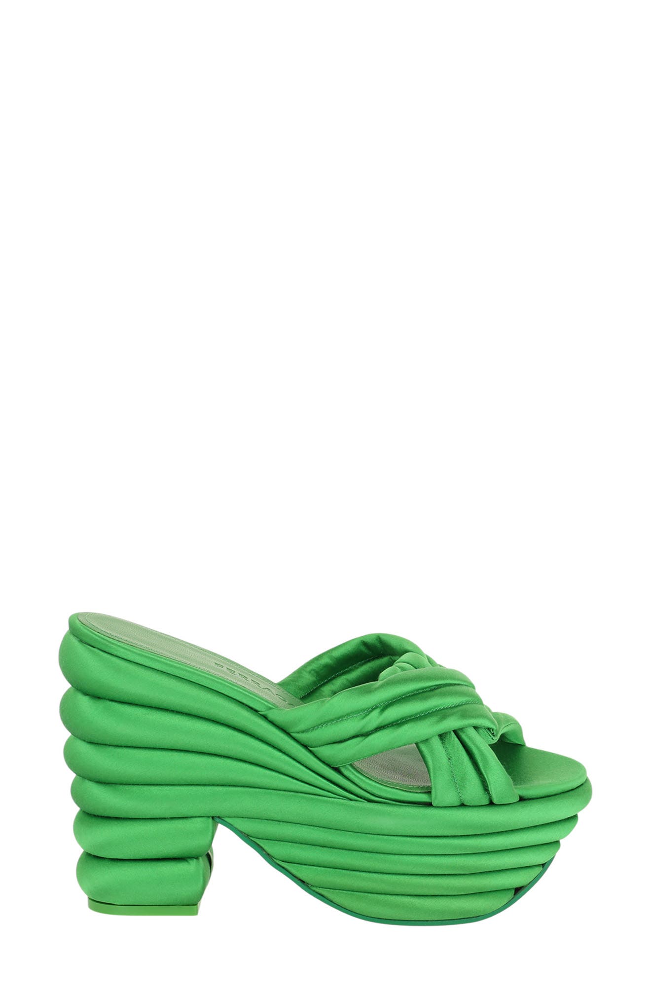 FERRAGAMO Sculptural Platform Heel Sandal, Alternate, color, Green