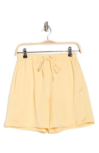 Scotch & Soda Easy Drawstring Satin Shorts In Yellow