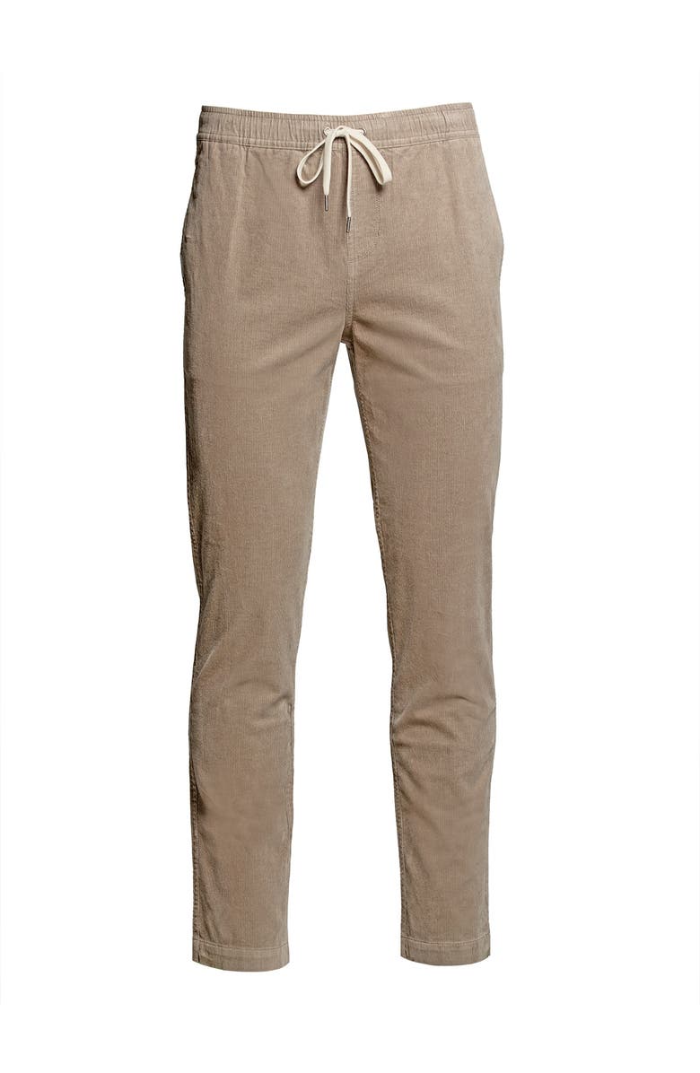 Single Stitch Drawstring Corduroy Pants, Alternate, color, Tan