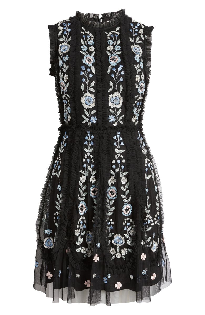 Mac Duggal Sequin Floral Tulle Cocktail Dress, Alternate, color,