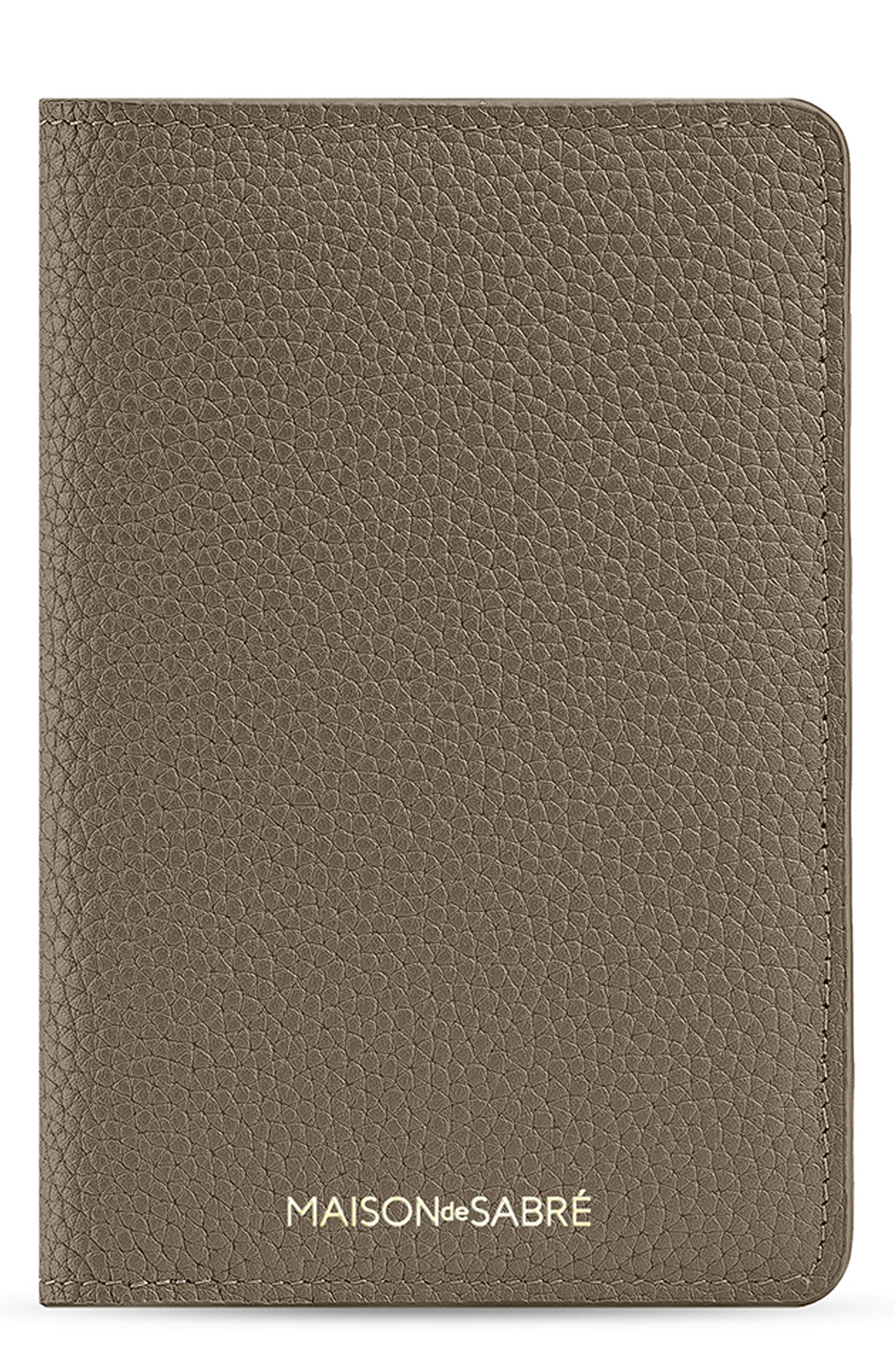 MAISON de SABRÉ Leather Passport Holder - Cashmere Matcha, One Size