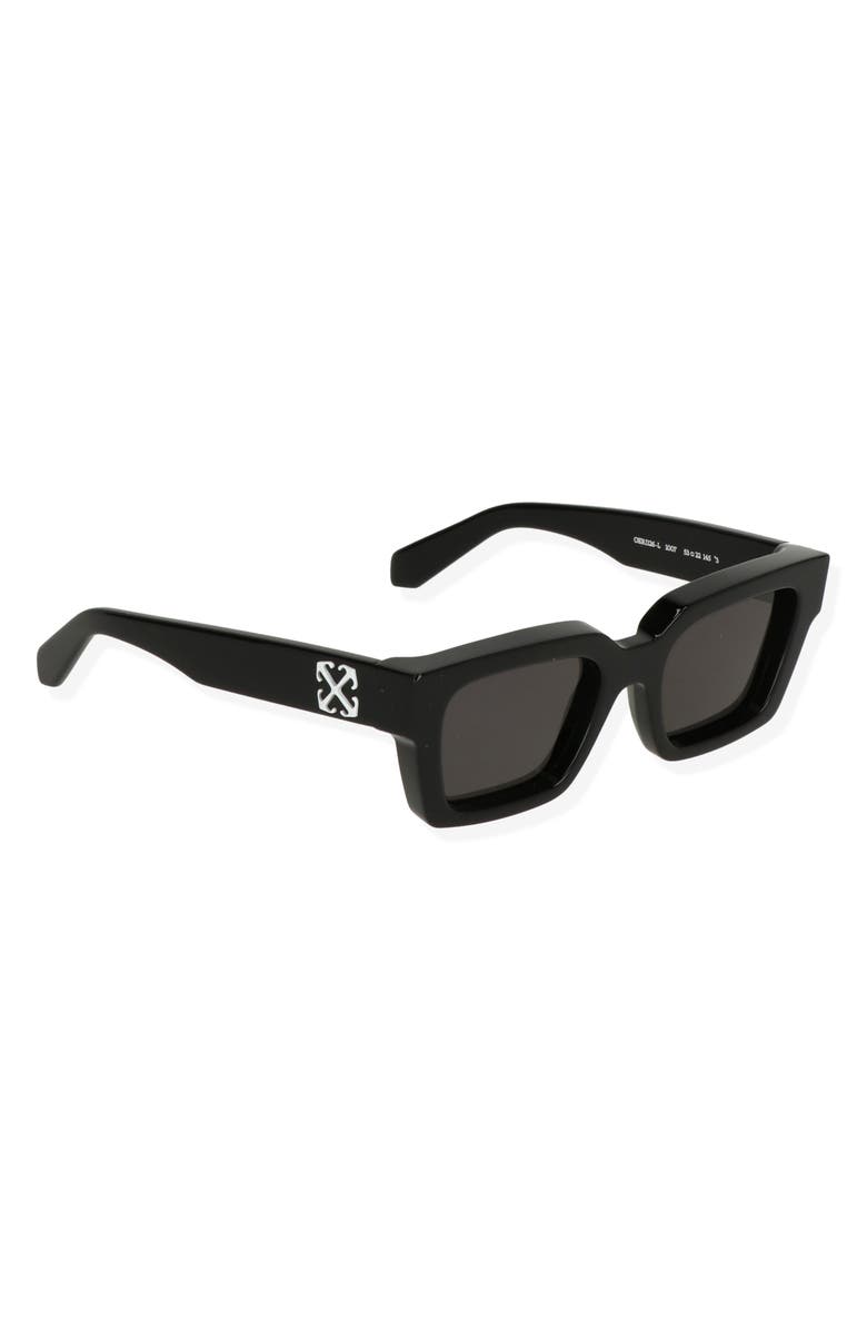 Off-White Virgil 50mm Rectangular Sunglasses, Alternate, color, Black Dark Grey