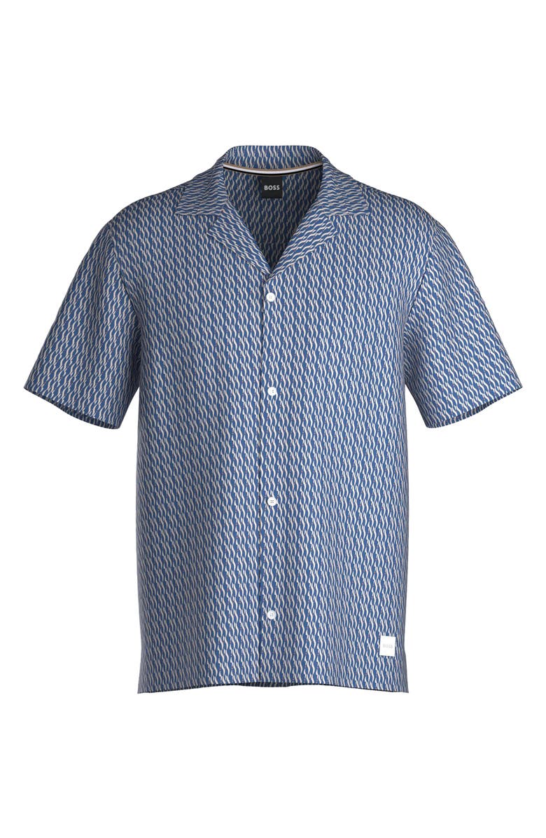 BOSS Beach Camp Shirt, Alternate, color, Blue