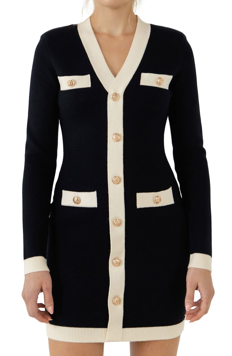 Endless Rose V-Neck Sweater Dress, Alternate, color, 