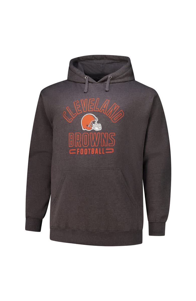 FANATICS Men's Fanatics Heather Charcoal Cleveland Browns Big & Tall Pullover Hoodie, Alternate, color, Heather Charcoal