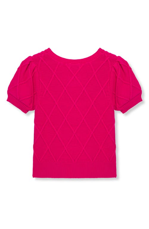Shop Habitual Kids Kids' Paillette Short Sleeve Sweater In Fuchsia