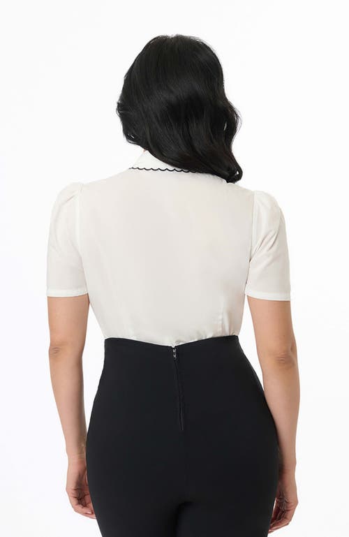 UNIQUE VINTAGE UNIQUE VINTAGE BLOUSE WITH EMBROIDERED COLLAR