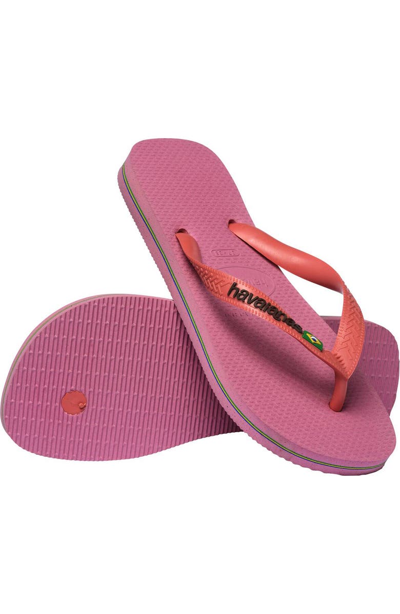 Havaianas Brazil Logo Flip Flop, Alternate, color, Rose Chiffon