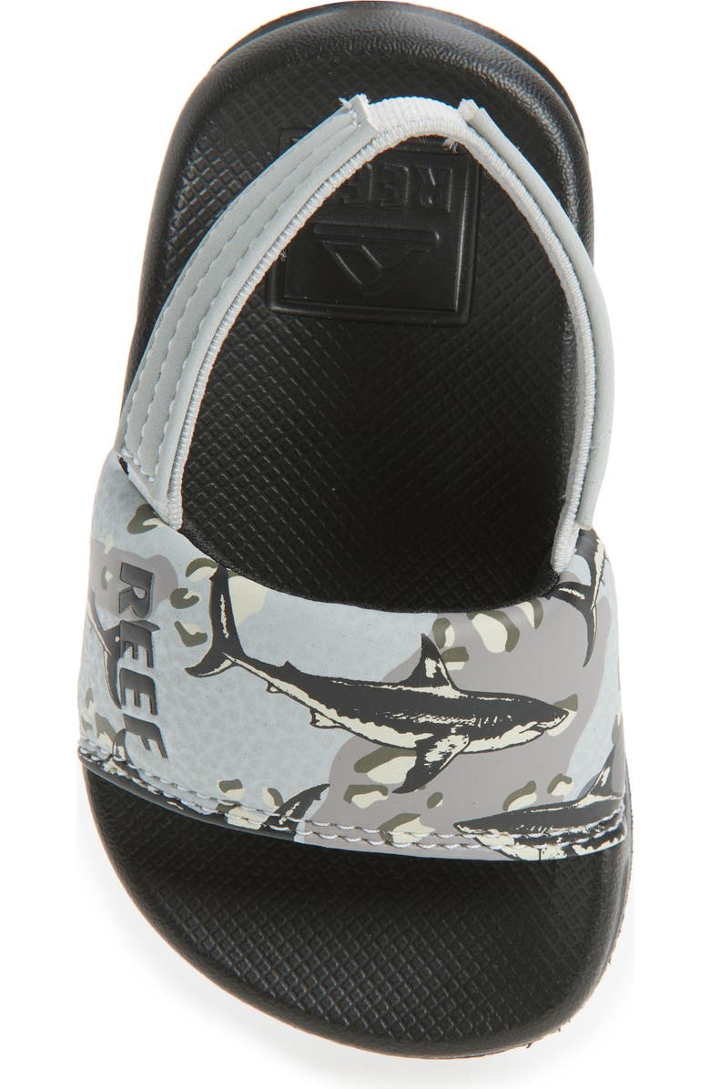 Reef Kids' Little One Slide Sandal, Alternate, color, Grey Camo Shark