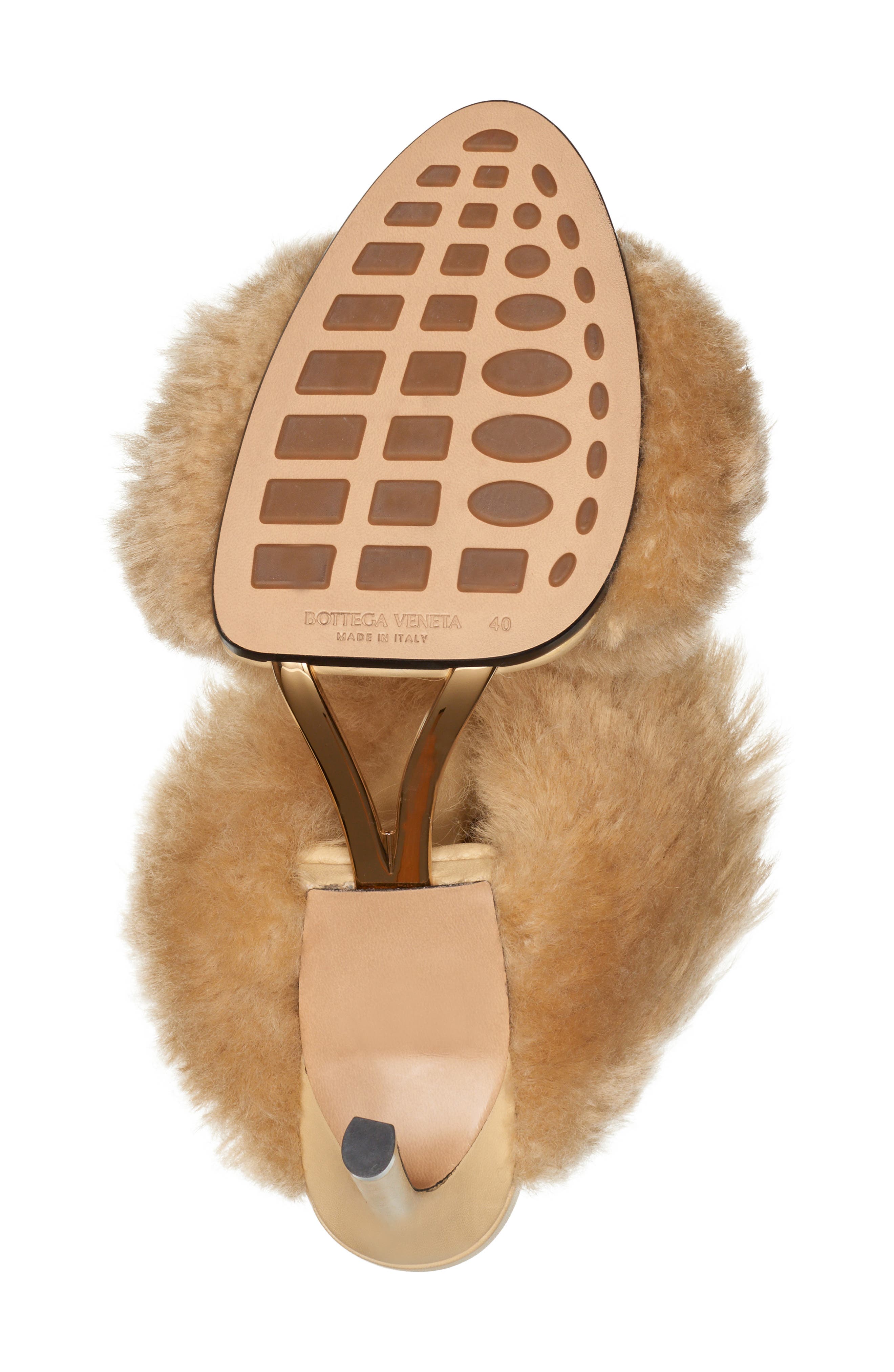 Bottega Veneta Double Strap Genuine Shearling Sandal, Alternate, color, 