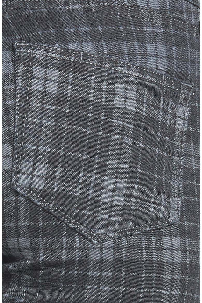 Denim 'Indio' Zip Detail Ultra Skinny Jeans (Nordstrom Exclusive), Alternate, color, CHARCOAL CANTERBURY PLAID