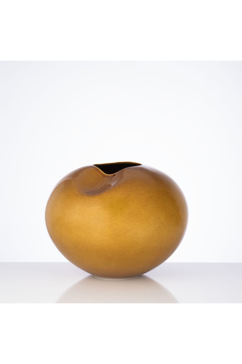 Milan Honey Sculptural Vase, Main, color, Brown
