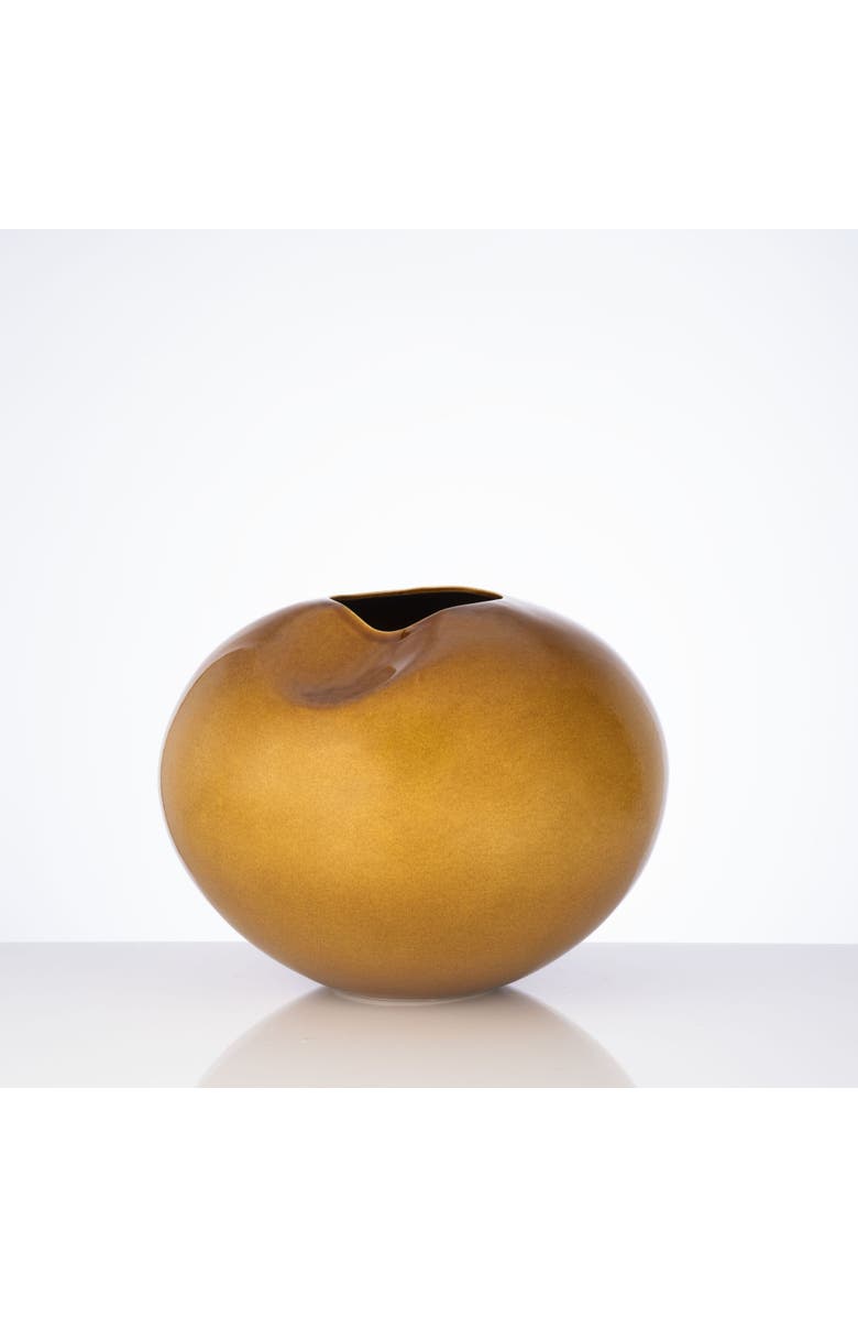DinaDecor Milan Honey Sculptural Vase, Main, color, Brown