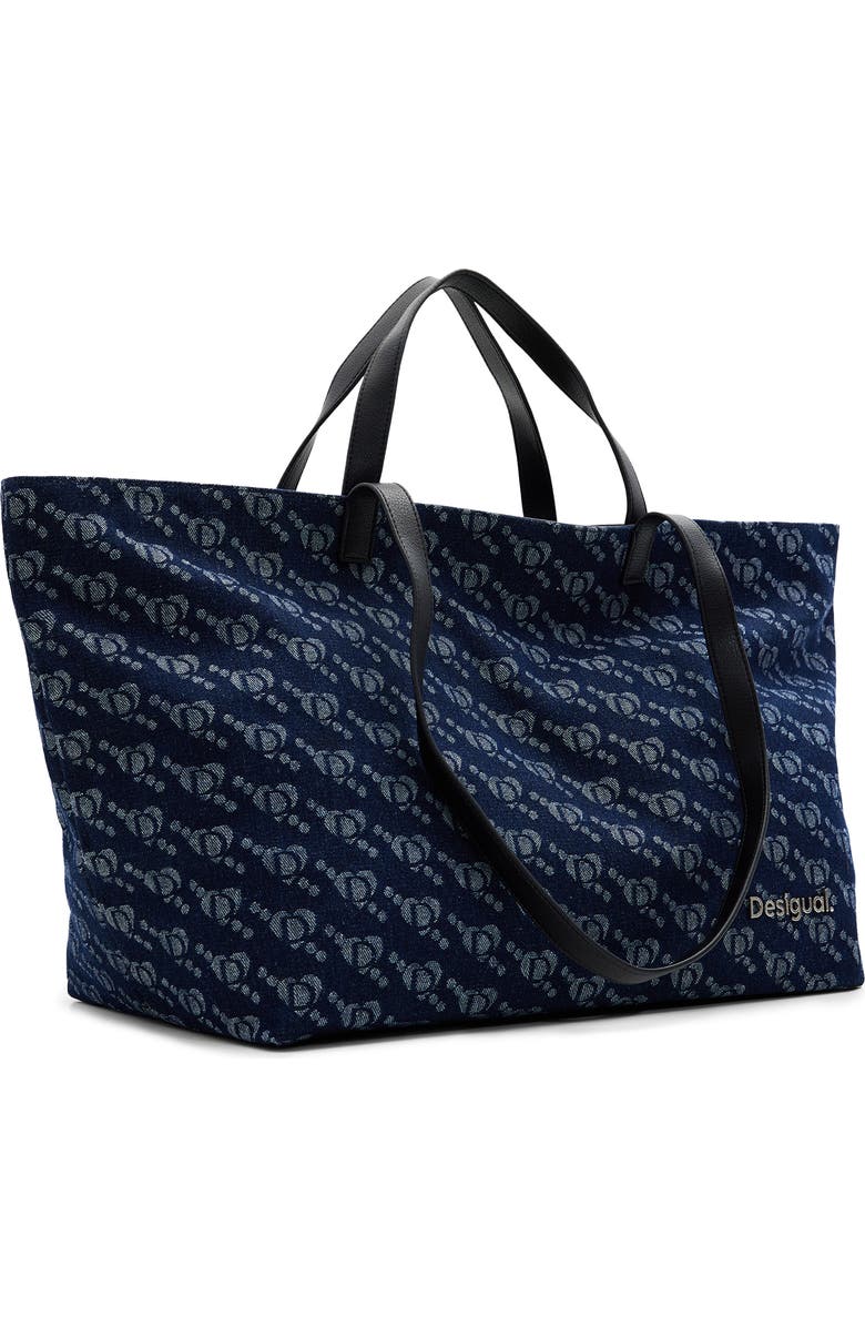 Desigual Arco Logo Denim Tote, Alternate, color, Blue