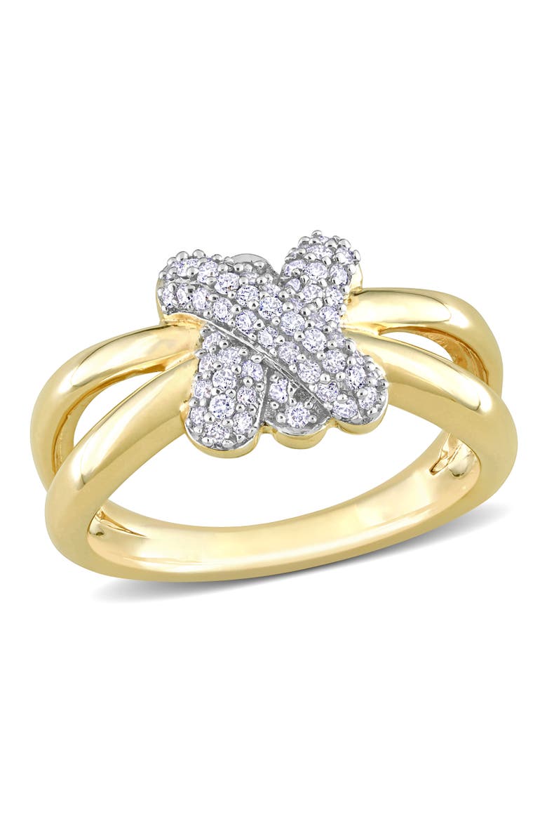 Diamond Love Knot Split-Shank Ring 14k, Main, color, Diamond/Gold