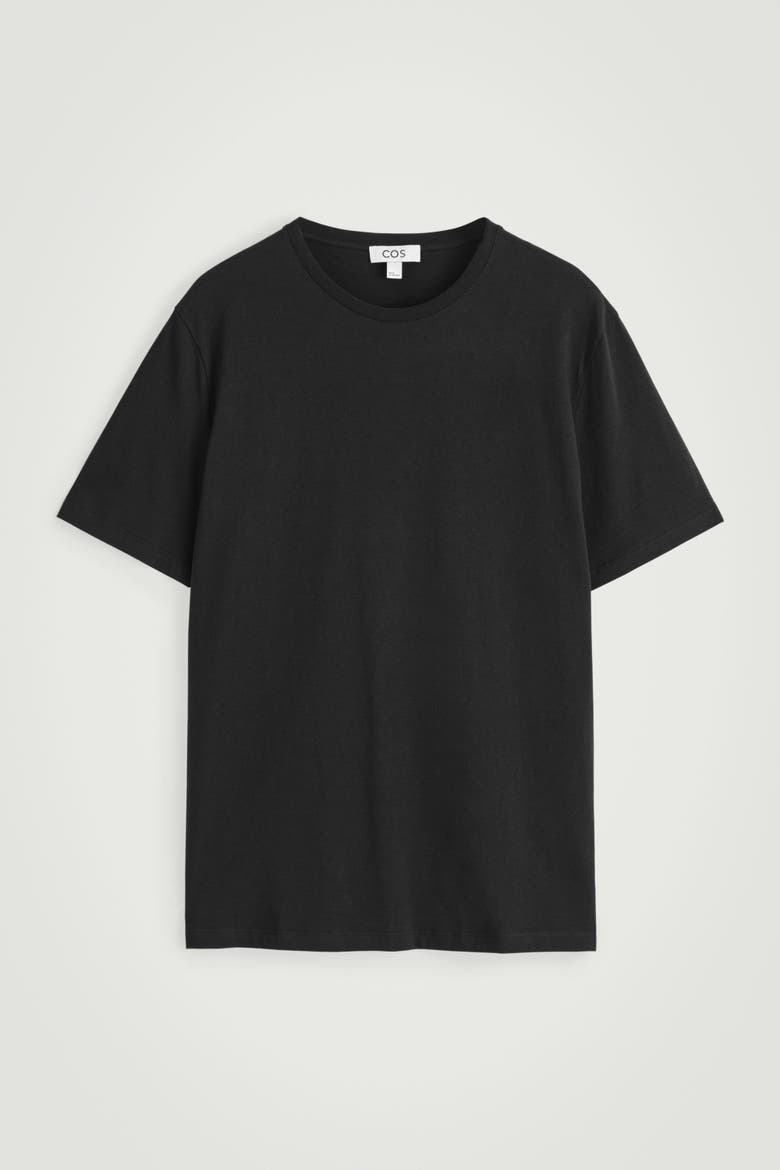 Cotton Crew-Neck T-Shirt, Alternate, color, BLACK