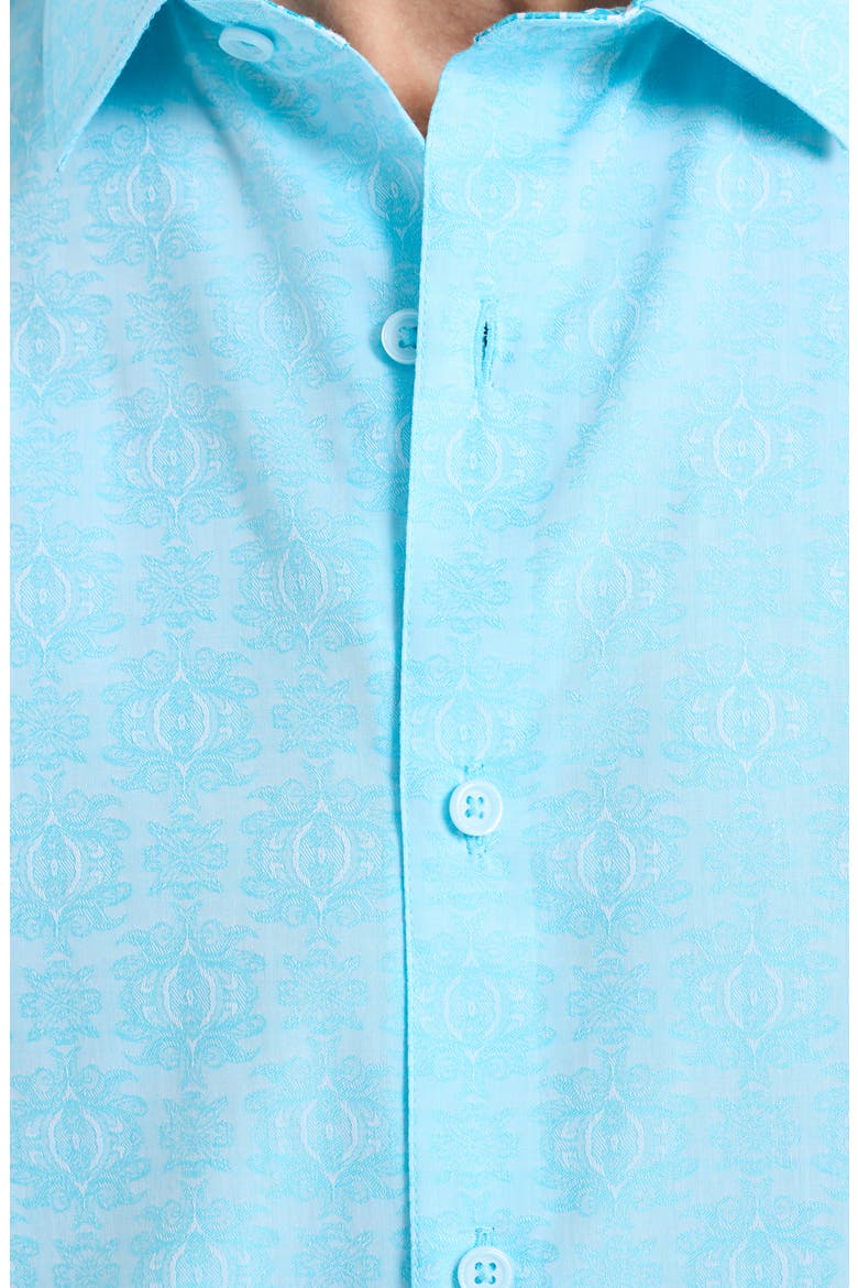 Stellman Paisley Short Sleeve Button-Up Shirt, Alternate, color, SEAFOAM