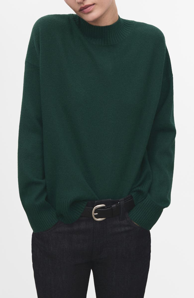 MANGO Turtleneck Sweater, Main, color, Dark Green