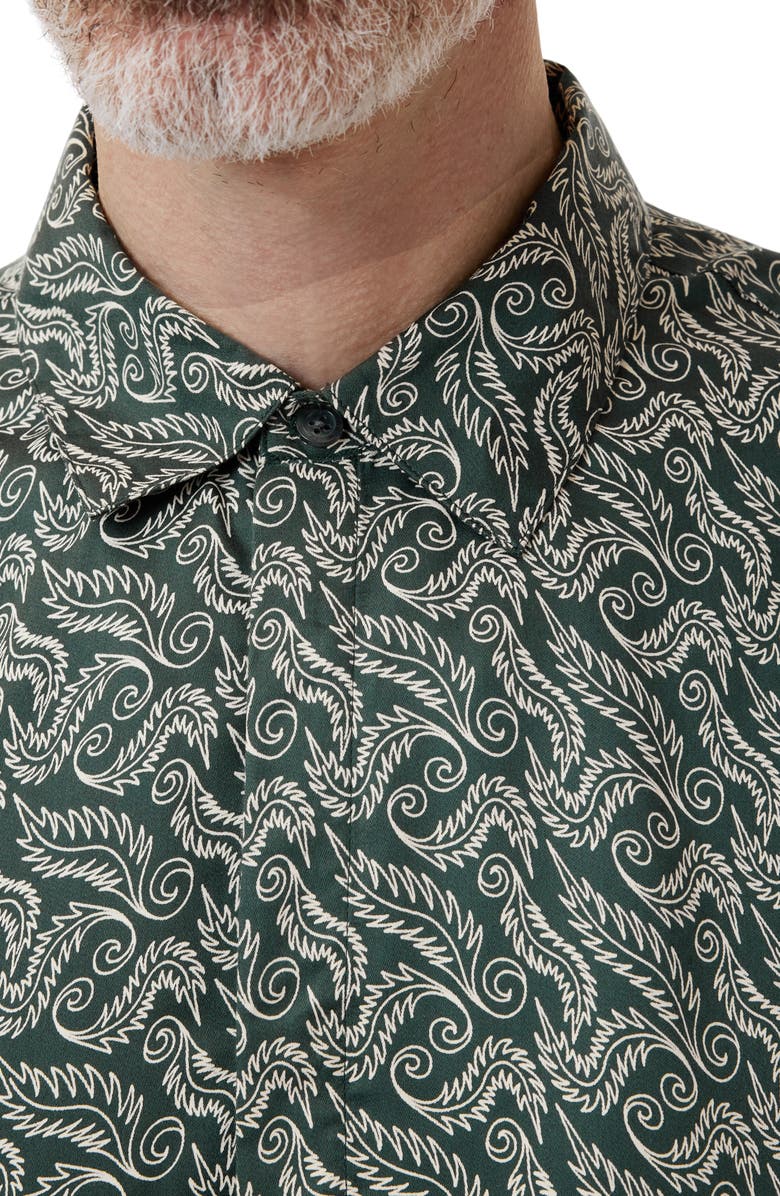 John Varvatos Rodney Hidden Placket Button-Up Shirt, Alternate, color, Moss