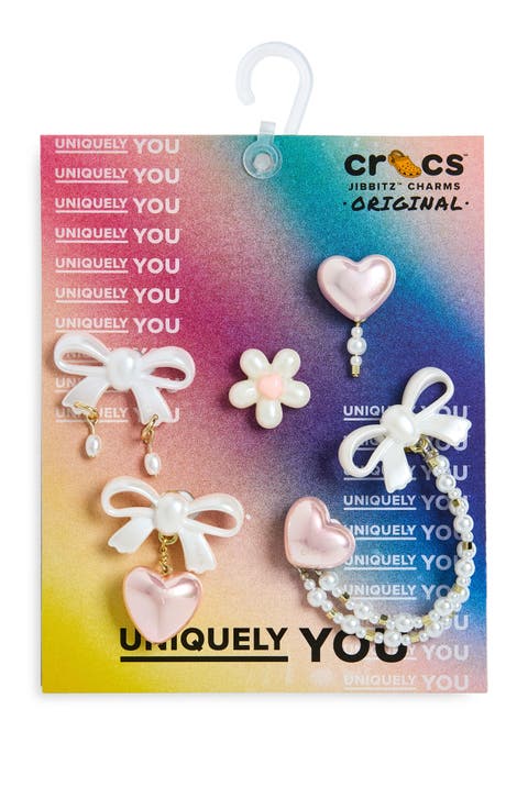 Kids' Bow and Pink Heart 5-Pack Shoe Charms