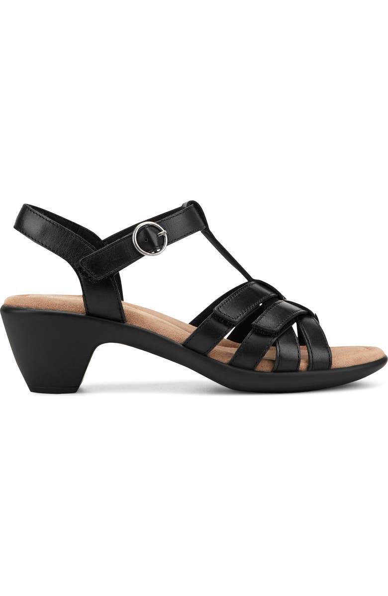 Easy Spirit Clarra T-Strap Sandal, Alternate, color, Black