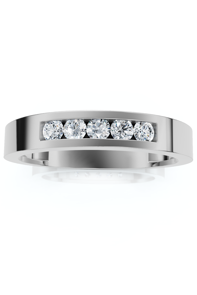 Men's 1/4Ct Channel Set Diamond Wedding Ring 14k Gold Lab Grown, Main, color, 14k White Gold