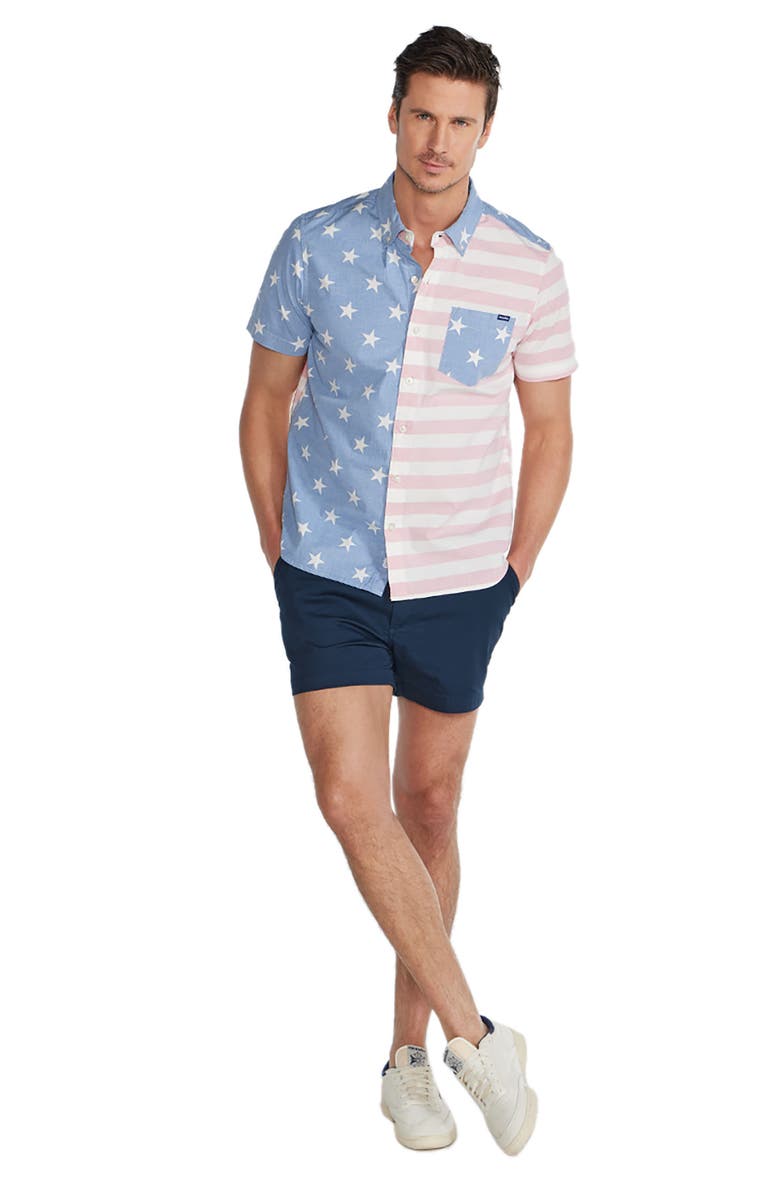 Chubbies Friday Stripe Stretch Button-Down Shirt, Alternate, color, 