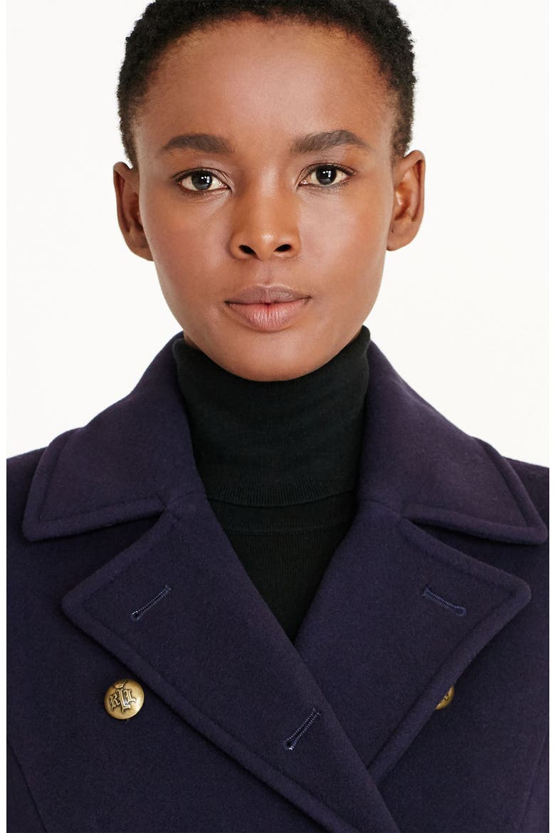 Double Breasted Military Maxi Coat, Alternate, color, NAVY