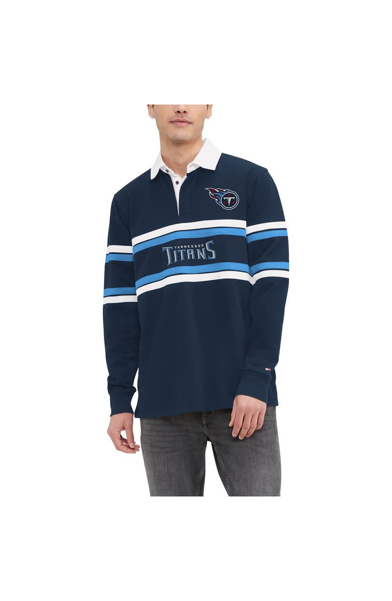 Tommy Hilfiger Men's Tommy Hilfiger Navy Tennessee Titans Cory Varsity Rugby Long Sleeve T-Shirt, Main, color, Navy