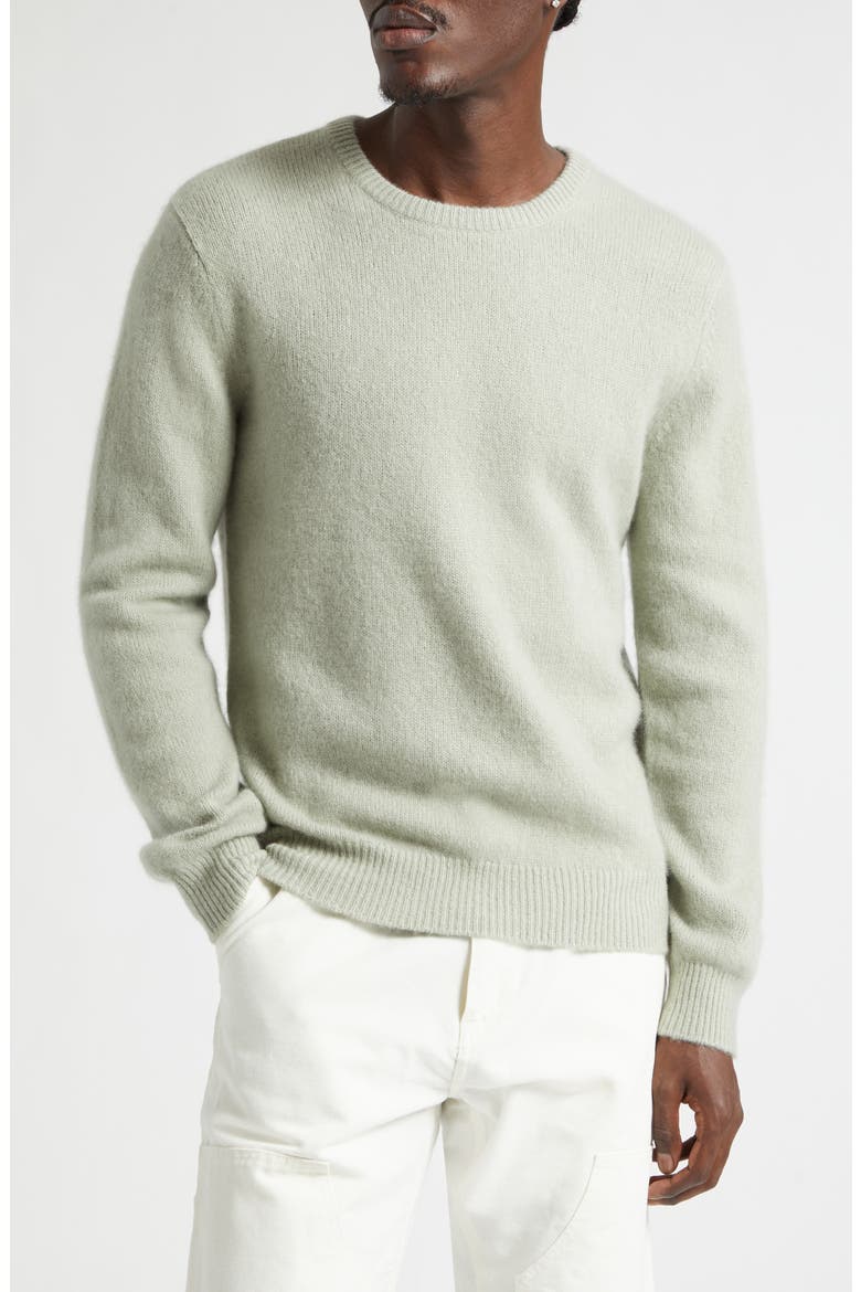 Mini Cashmere & Silk Crewneck Sweater, Main, color, WHITE TEA