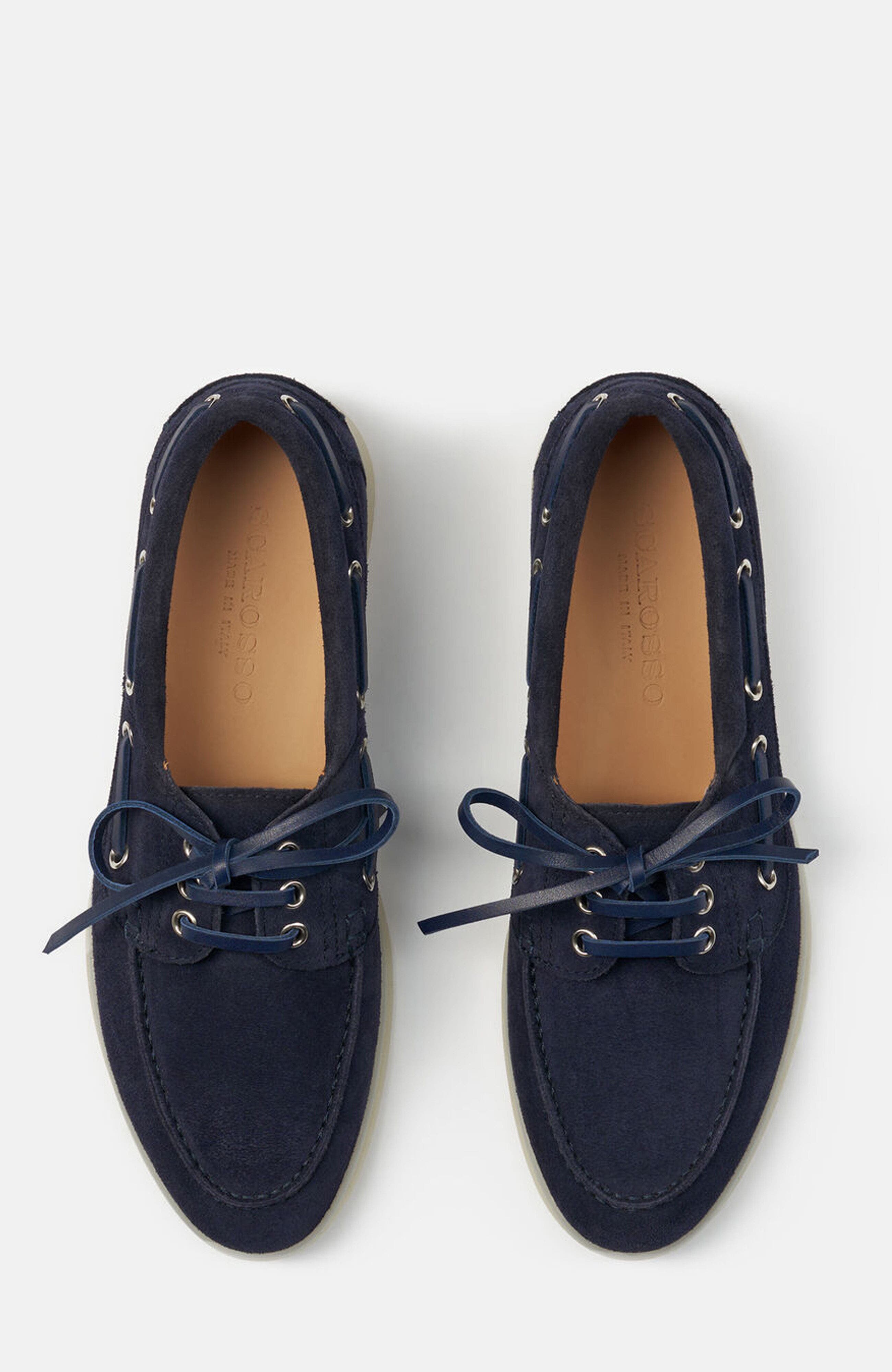Lia Boat Shoes, Alternate, color, Blue - Suede