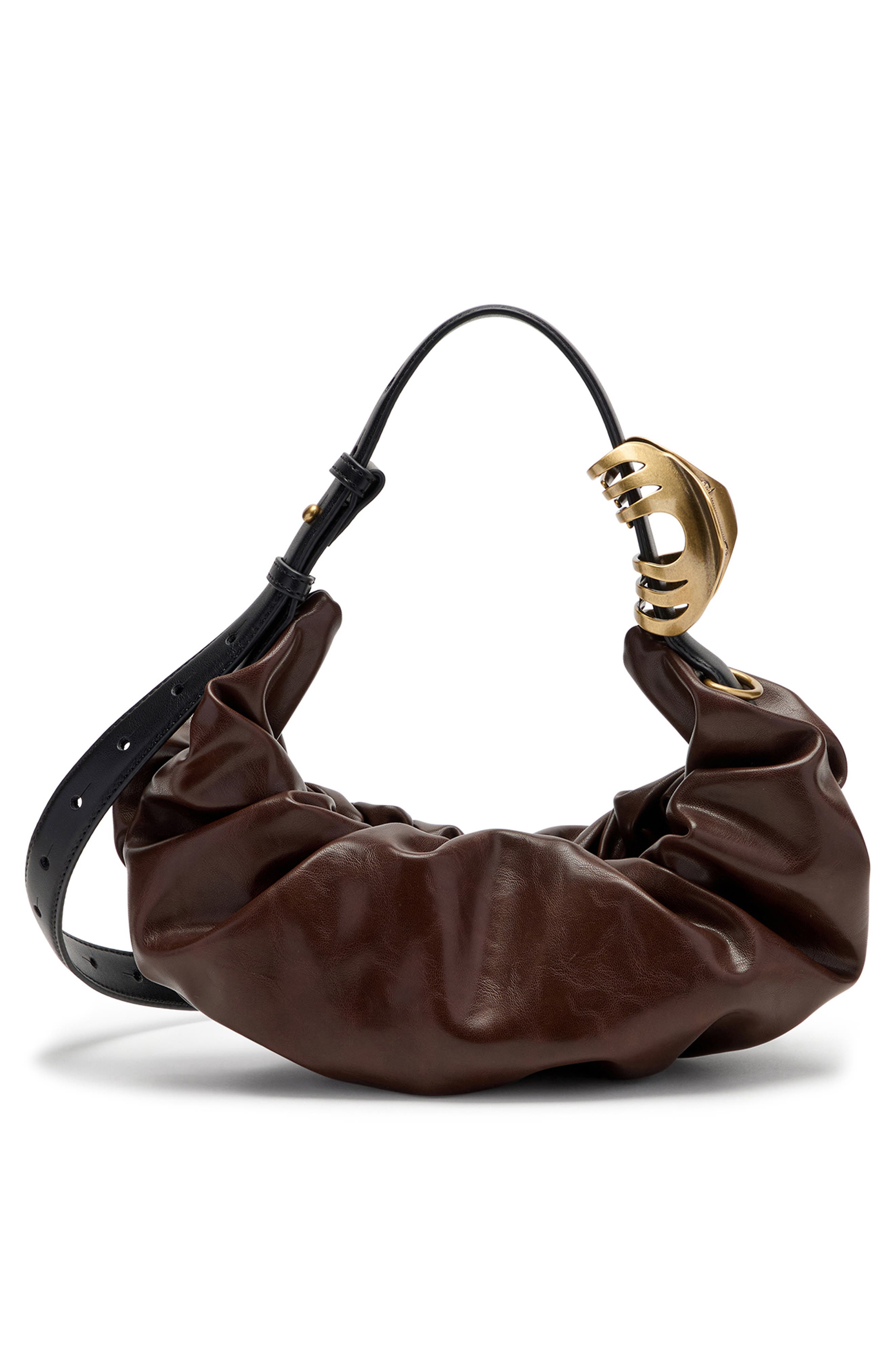 DIESEL<sup>®</sup> Grab-D-Small Scrunched Hobo Bag, Alternate, color, Chocolate