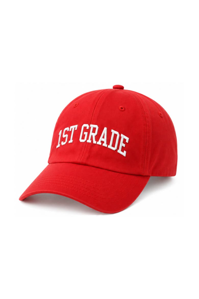 Back-to-School First Grade Baseball Hat, Alternate, color, Red/White