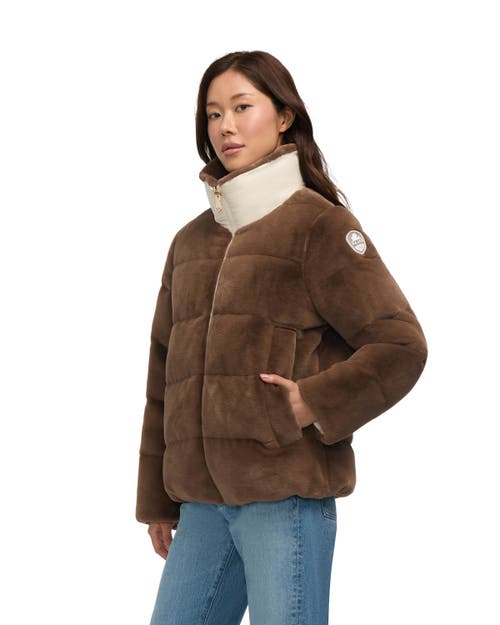Pajar Vanita Boxy Reversible Midweight Puffer Jacket In Animal Print