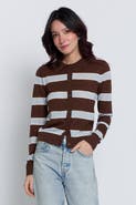 Central Park West Quinn Striped Sheer Button Up