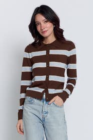 Central Park West Quinn Striped Sheer Button Up