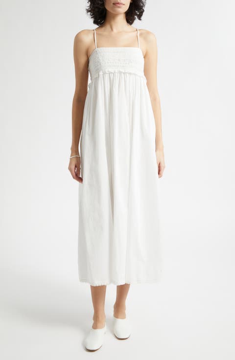 Danielle Embroidered Ruffle Cotton Sundress
