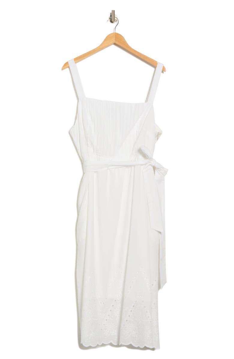 Julia Jordan Tie Waist Cotton Gauze Maxi Dress, Alternate, color, Ivory